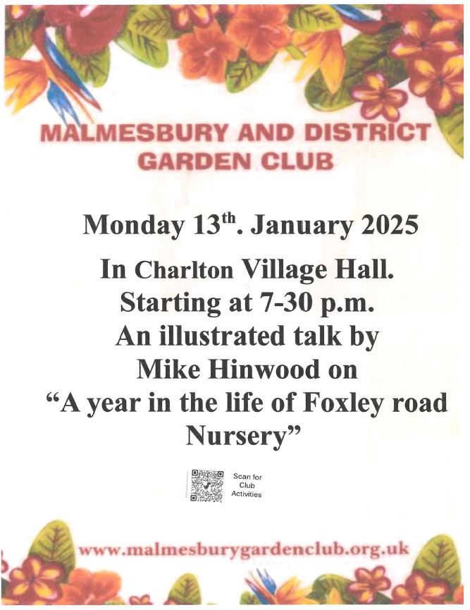 Malmesbury & District Garden Club - 'A Year in the Life of Foxley Road Nursery' With Mike Hinwood